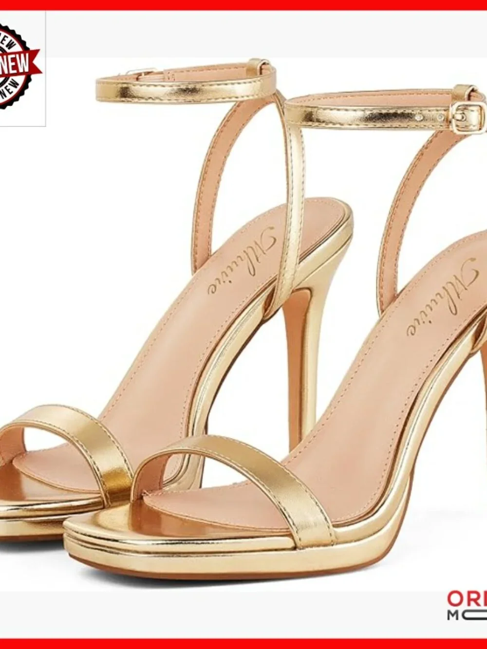 Women's 4.3 Inch Stiletto Heel Strappy Sandals Square Toe Adjustable Ankle Strap